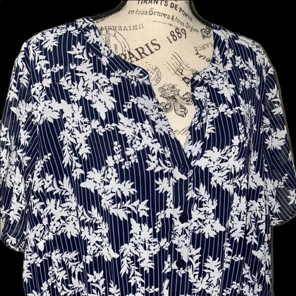 New! Lan Bryant Short sleeve Floral Top Size 2X